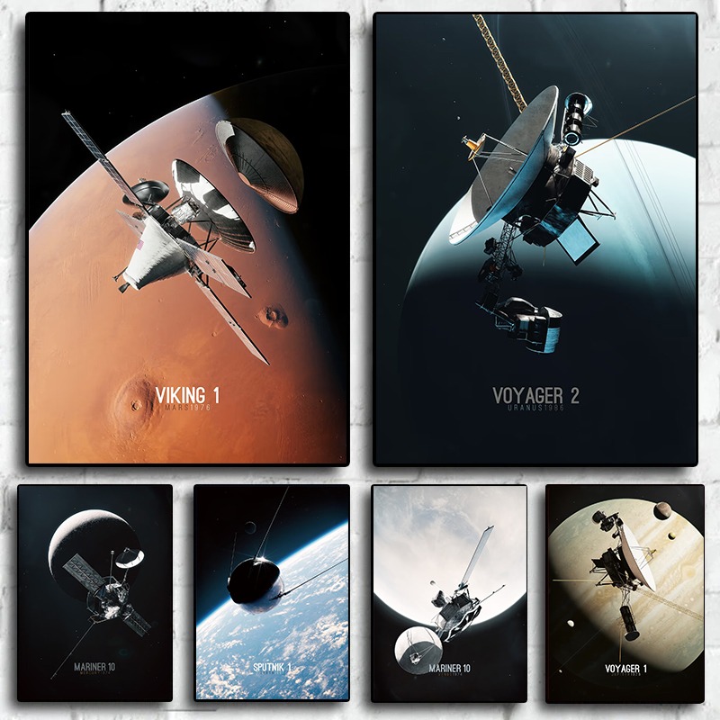 太陽系探査キャンバスアート NASA プローブ壁装飾マリナー - Star Map Poster のレビューと価格